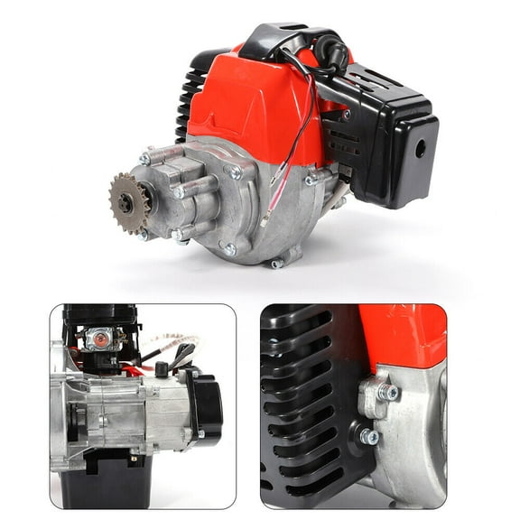 Miumaeov 49cc 2 Stroke Engine Motor Pull Start Single Cylinder for Pocket Mini Bike Gas Scooter ATV