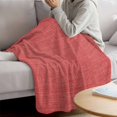 thumbnail image 3 of Vintage Coral Red Blanket Soft Cozy Warm Throw Blanket for Couch, Plush Fuzzy Flannel Fleece Blankets for Sofa, Farmhouse Retro Solid Color Linen Texture Bed Blankets Gifts for Men, 50"x80", 3 of 9