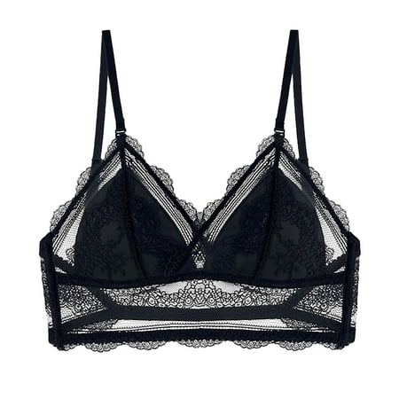 Tao Women s Bra - Low Back Wireless Lifting Lace Bra  Women s Low Back Bra For Backless DressBlackM