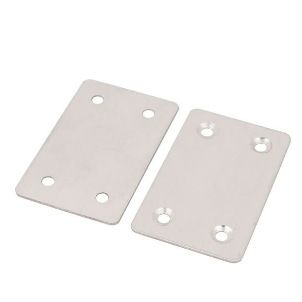 Placas de reparación planas rectangulares de metal Uxcell con 4 agujeros, sujetadores, 2 piezas
