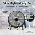 thumbnail image 5 of 30" Industrial Fans for 14000 CFM, High Velocity Fan with 3 Speeds, Heavy Duty Blower Fan Equipped 360° Tilt Air Circulator Used in Warehouse, Garage, Yard, 5 of 8