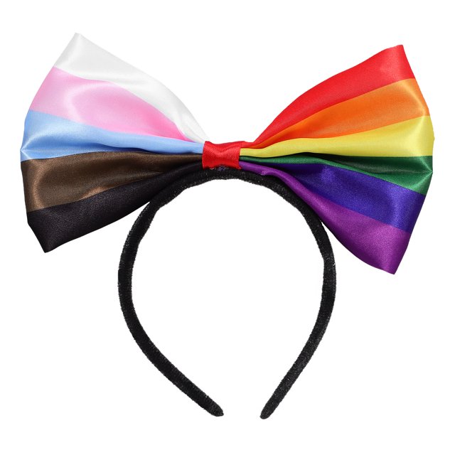 Diadema con lazo de arcoíris para adultos, diadema con lazo colorido, accesorio para disfrazarse