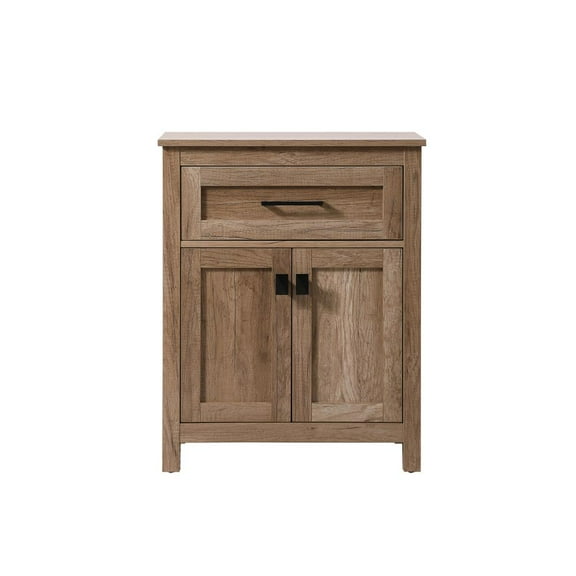 Elegant Kitchen and Bath 24 Inch Wide Bathroom Storage Freestanding Cabinet In Natural Oak