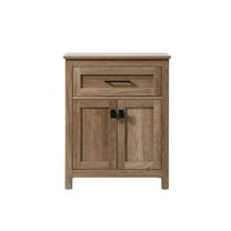 Elegant Kitchen and Bath 24 Inch Wide Bathroom Storage Freestanding Cabinet In Natural Oak