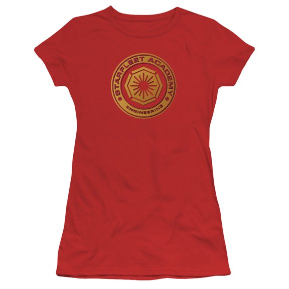 Star Trek Engineering Junior Women's Sheer T-Shirt Red