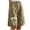 Khaki, variant on Women's Casual Shorts Summer Elastic Waist Buttons Casual Pockets Pants(Khaki,L)