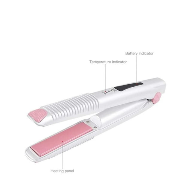 USB Mini Hair Straightener Flat Iron Cordless Cordless Hair Straightener Fast Heat Up Adjustable Temp Safe Walmart Business Supplies