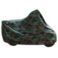 thumbnail image 1 of Funda protectora universal para motocicleta, de camuflaje verde, resistente al polvo, impermeable, para exteriores, para scooter, talla XL, 1 of 6