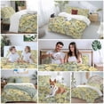 thumbnail image 5 of Queen 4 Piece Bedding Set Vintage Yellow Blossom Floral Soft Breathable Duvet Cover and Pillowcase,Watercolor Flower Leaves Duvet Cover Set Washable Bed Sheets for Bedroom Dormitory Guest Room, 5 of 9