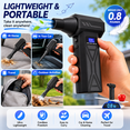 thumbnail image 4 of 3-in-1 Air Duster and Vacuum Cleaner, 150000RPM High-Speed 4-Speed Adjustable Blower with Screen Display and LED Lights,Dust Remover for Computer/House/Outdoor/Car, Black, 4 of 10