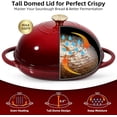 thumbnail image 6 of Davivy 6QT Oval Cast Iron Sourdough Dutch Oven with Silicone Oven Mitts, Bread Dutch Oven for Sourdough Bread Baking, Cast Iron Bread Cloche Loaf Pan with Domed Lid, Red, 6 of 10
