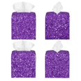 thumbnail image 2 of Tissue Glitter Purple Box Cover Holder, Square by Xecao - Leather Decorative Organizer for Tabletop, Bathroom, Car, Office, 2 of 8