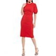 thumbnail image 2 of Maggy London (Virginia Midi) Puff Sleeve Stretch Crepe Sheath Dress, 2 of 6
