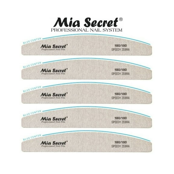 Mia Secret - NAIL FILE - SPEEDY ZEBRA HALFMOON #180 (Z05-H 180/180) x 5