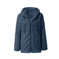thumbnail image 2 of Chaqueta Ligera y Cálida para Mujer, Grandes, con Capucha y Cremallera, Abrigo de Invierno de Forro , Cárdigan Suave y Afelpado con Bolsillos. Azul L, 2 of 6