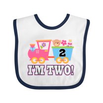 Inktastic 2nd Birthday Cute Pink Train Girls Baby Bib