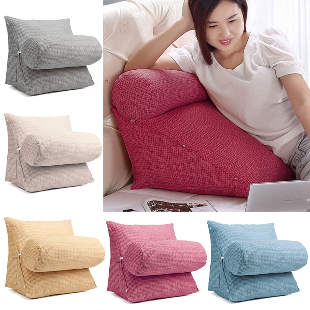 US Plush Backrest Waist Back Pillow Sofa Cotton Bed Cushion Waist Neck Office