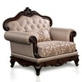 thumbnail image 2 of Furniture of America Adelaide Brown Tufted Fabric Accent Chair in Dark Cherry, 2 of 11