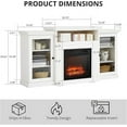 thumbnail image 3 of Homhougo White Farmhouse Fireplace TV Stand with 3-D Real Flame Electric Fireplace for 65/75 inch TV, 31" Tall Highboy Entertainment Center, TV Console with 2 Glass Doors & Open Shelf for Living Room, 3 of 7