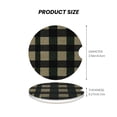 thumbnail image 2 of Round Ceramic Car Coasters 2 Pack Absorptive Clean Cork Bottom For Anti-Slip Use On Most Cars Springgreen Buffalo Plaid Check Tartan Scotland_2, 2 of 8