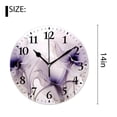 thumbnail image 2 of 14 Inch Wall Clock Battery Operated Silent Clock Decorative for Office, Kitchen, Outdoor, Living Room，Purple Flower Abstract Lovely, 2 of 4