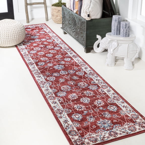 JONATHAN Y MODERN PERSIAN 2 x 10 Runner Rug, Vintage Moroccan Traditional - Red/Ivory, MDP101F-210
