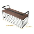 thumbnail image 2 of WHAMVOX Black Floating Shelf for Bathroom with Storage Basket Wall Mounted Organizer Carbon Steel and Wood 12.5x8.5x4.3 Inches, 2 of 8