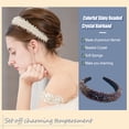 thumbnail image 5 of Qarigey Diademas con cuentas de cristal con purpurina, tocado de punto Flexible para el cabello, tocado para mujer, fiesta, colorido brillante Accesorio para el cabello Violeta Qarigey AP010971-03B, 5 of 5
