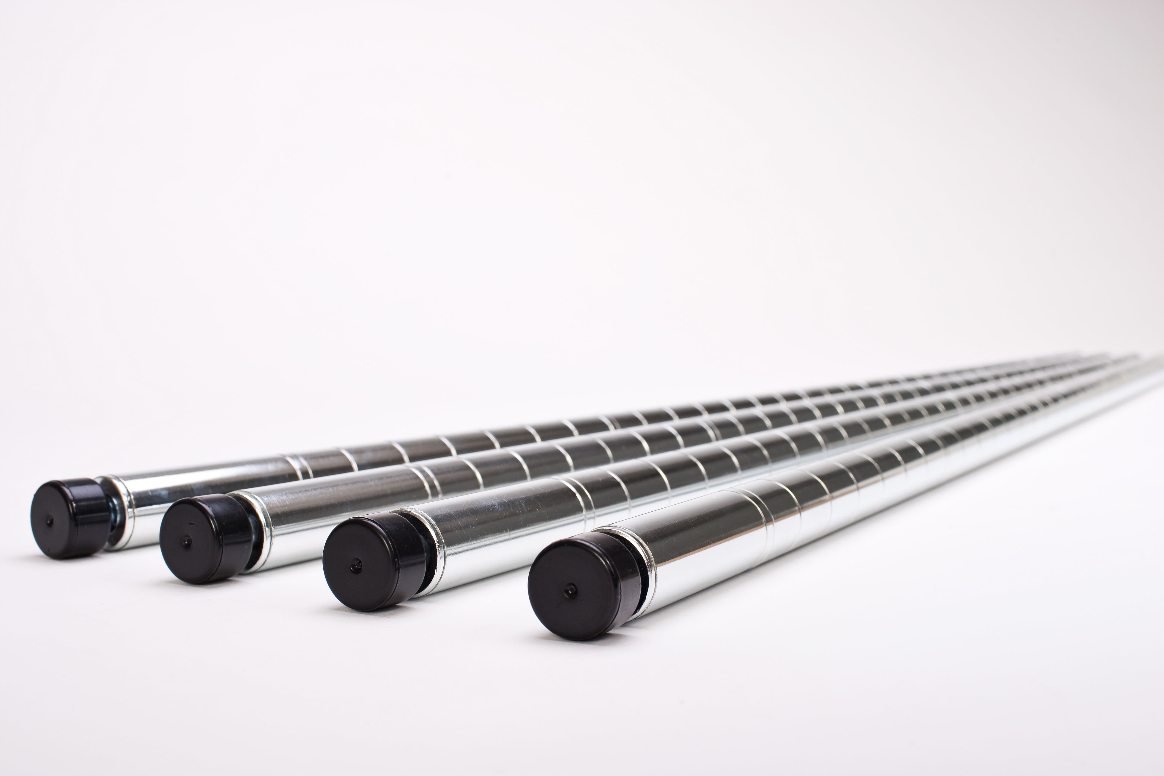 HSS 54' Long Wire Shelf Pole, 7/8' Pole Diameter Chrome, 4-Pack, Hardware