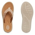 thumbnail image 4 of Floopi Flip Flops for Women Durable Memory Foam Textured Insole Sandals Ladies Beach Sandals with Indoor & Outdoor Anti Skid Soles, Color Beige, Size 8, 4 of 4