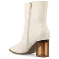 thumbnail image 6 of Journee Womens Clearie Transparent Block Heel Square Toe Booties, 6 of 8