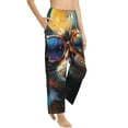 thumbnail image 6 of Salouo Cool Cat With Sunglasses Print Women's Pajama Pants Casual Loose Sweatpants PJs Flowy Pants Drawstring Palazzo for Women Wide Leg Pants Lounge Pajama -X-Large, 6 of 8