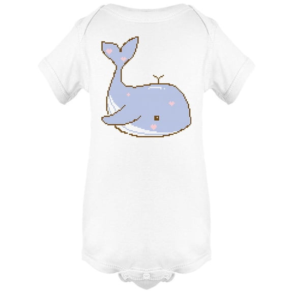 Big Blue Whale Pixel Art Bodysuit Infant -Image by Shutterstock,  24 Months