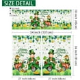 thumbnail image 3 of Curtain Set, 3 Piece St Patricks Day Kitchen Decor, Green Gnome Farmhouse Design, 36'''' Short Window Curtains with Valances, 3 of 5