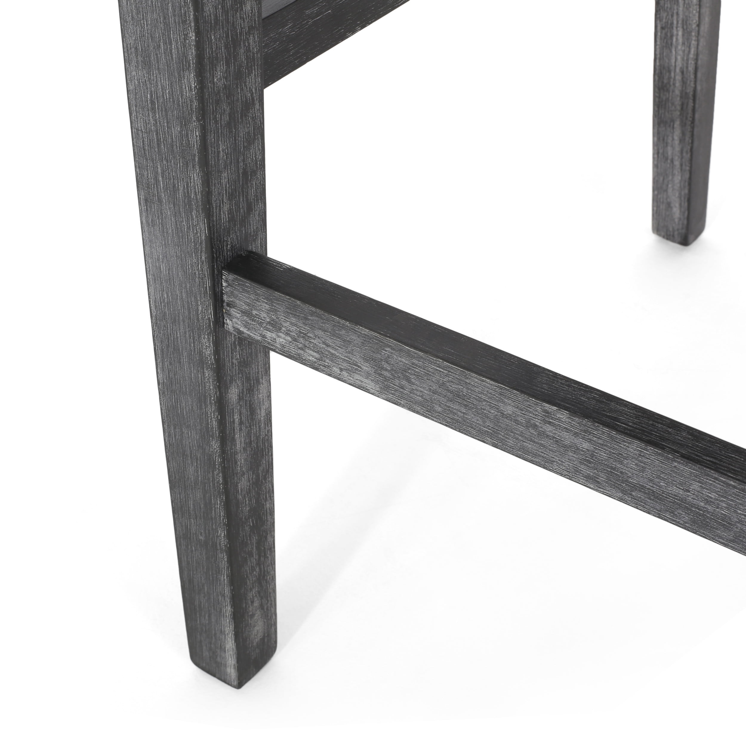 Noble House Deville Fabric Upholstered Wood 30.5 inch Barstools, Set of 2, Light Gray and Gray