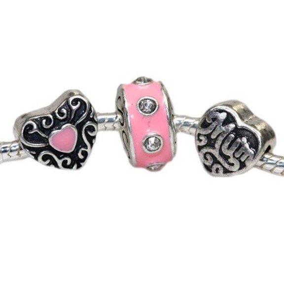 Mother's Day Charm Beads for Snake Chain Charm Bracelet