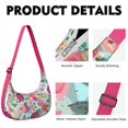 thumbnail image 3 of Lightweight Hobo Bag with Daisy Floral Design Adjustable Strap Smooth Zipper Nylon Material Suitable for Daily Use and Outdoor Activities, 3 of 5