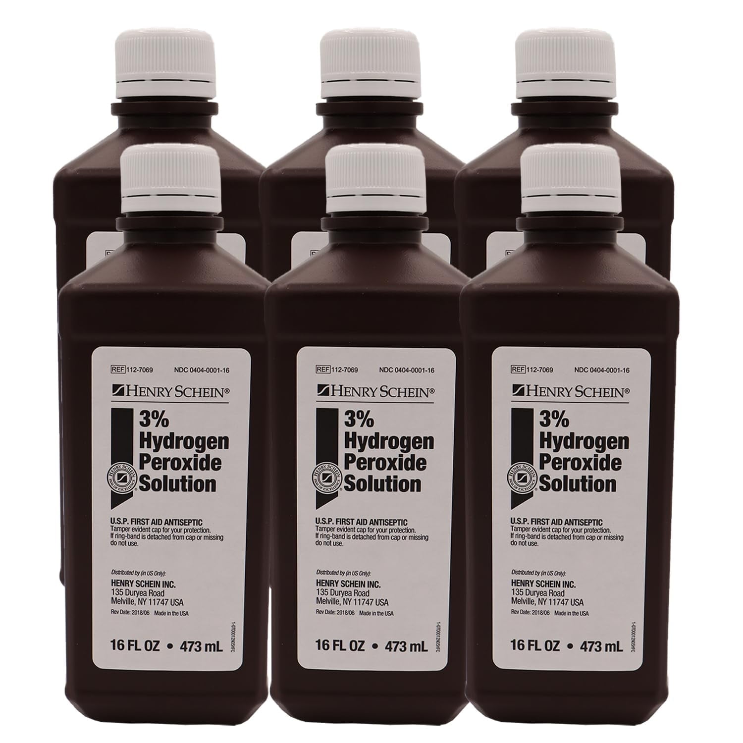 Henry Schein 3% Hydrogen Peroxide Solution, USP First Aid Antiseptic for Wounds and Cuts, 16 oz