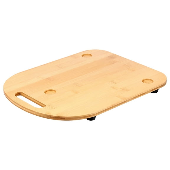 Bamboo Sliding Tray for TM5 and TM6 Quick Movement Rolling Board with Wheels and Nonslip Rubber Feet for Food Processor