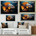 thumbnail image 4 of Designart "Marine Burst with Orange Pop Art Fish I" Animals Framed Wall Art - Modern Orange Butterfly Fish Entryway Framed Wall Art, 4 of 6