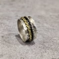 thumbnail image 6 of Beaded Silver Spinner Band, Meditation Ring, 925 Sterling Silver Ring, Spinning Ring, Two Tone Ring, Fidget Ring, Handmade Jewelry, Christmas Oxidized, Womans Band Ring, Anxiety Ring, Mans Band Gifts, 6 of 6