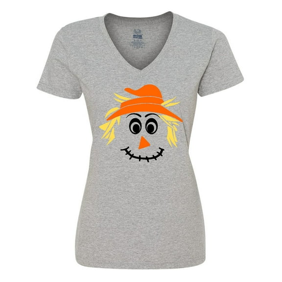 Inktastic Halloween Scarecrow Male Face Women's V-Neck T-Shirt