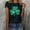 A04-Black, variant on POTETI St Patricks Day Shirts Womens Clover Short Sleeve Crew Neck T-shirts Tops