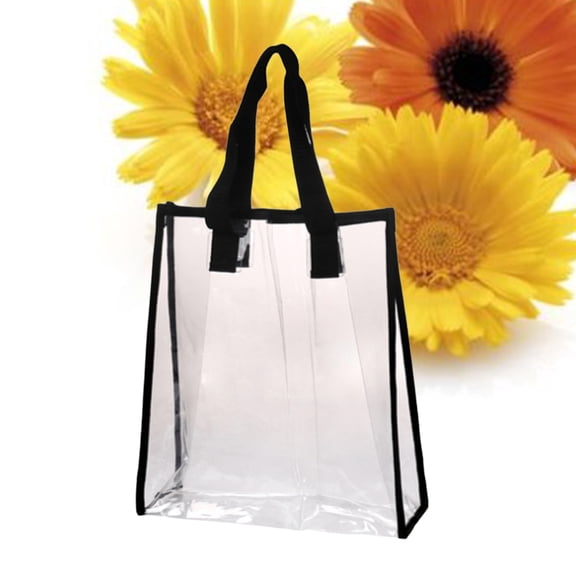 HEMOTON 2 Pcs Environmentally Friendly Handbag Transparent Waterproof PVC Clear Bag Tote bag(33x22x10cm)