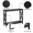 thumbnail image 5 of Giantex  Console Table, Sofa Side Table w/Heavy-Duty Support & X-Shaped, Narrow Accent Entryway Table, Black, 5 of 8