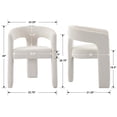 thumbnail image 2 of Guyou Modern Chenille Upholstered Dining Chair, Cute Barrel Side Armchair Kitchen Chair with Armrests and Back for Living Room Dining Room Bedroom, White, 2 of 9