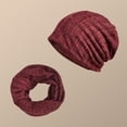 thumbnail image 2 of Ediodpoh Women Solid Color Slouchy Turban Hat Stretch Cancer Headwear Sleep Cap and Scarf Red, 2 of 3