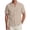 Khaki, variant on ROHUUQUE Men's Cotton Linen Shirts Breathable Stand Collar Short Sleeve Solid Open Front Button Up Casual Tops