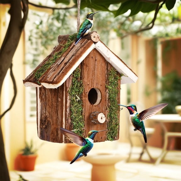 Zoowood Bird Houses for Outside Wooden Bird House Villa Style Hanging Birdhouse for Outdoors Bluebird House for Garden Yard Decoration