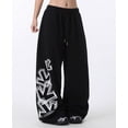 thumbnail image 2 of Y2K Gothic Baggy Joggers Women's Hip-Hop Wide-Leg Style Drawstring Design Punk Streetwear, 2 of 6